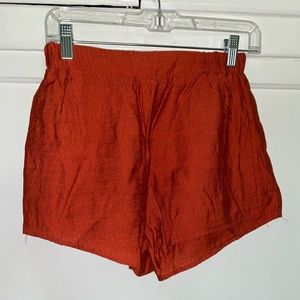 Rust cotton shorts